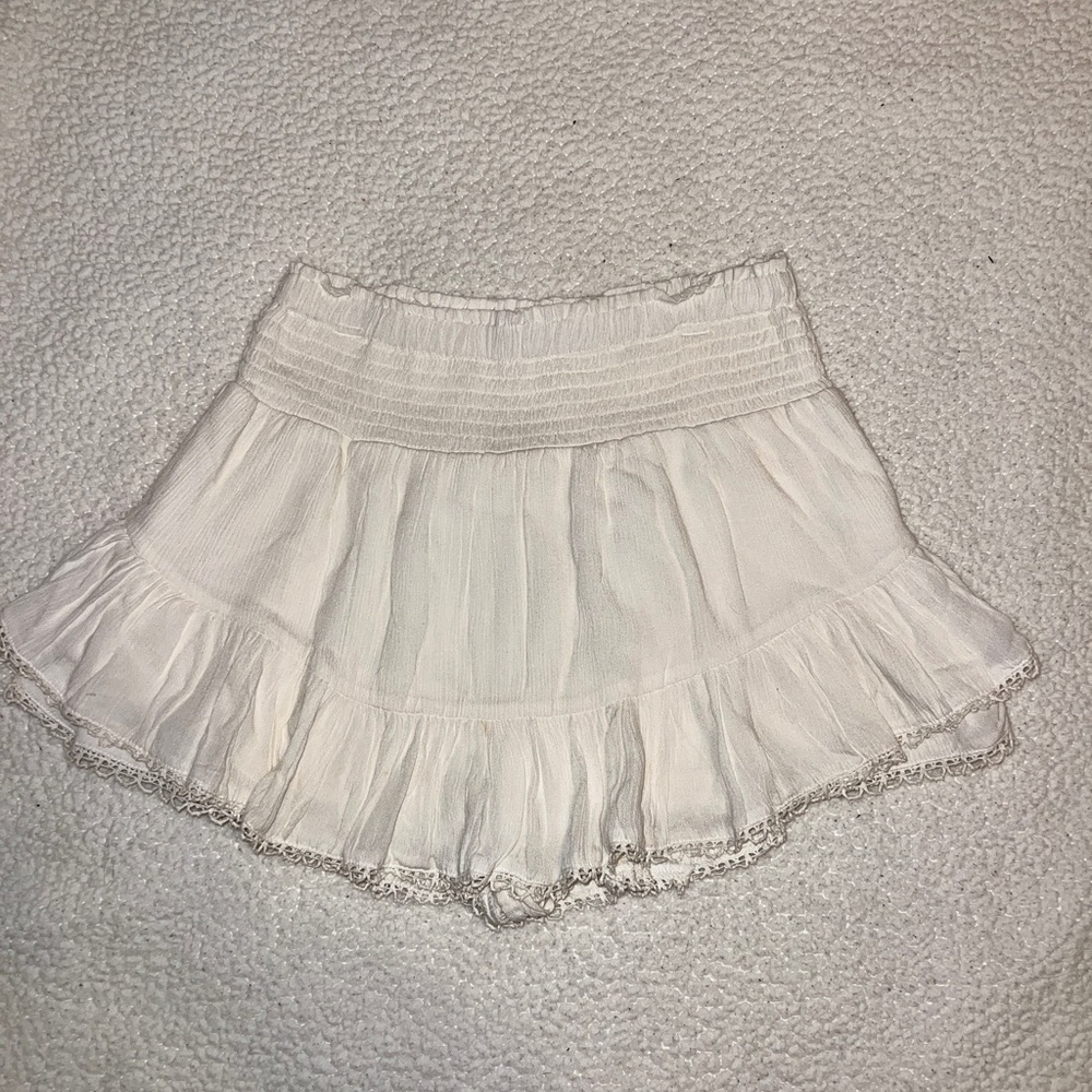 white mini skirt